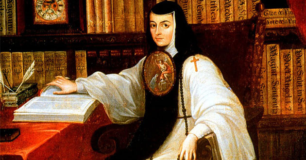 Suor Juana Inés de la Cruz ritratta da Miguel Cabrera (1750). Olio su tela.